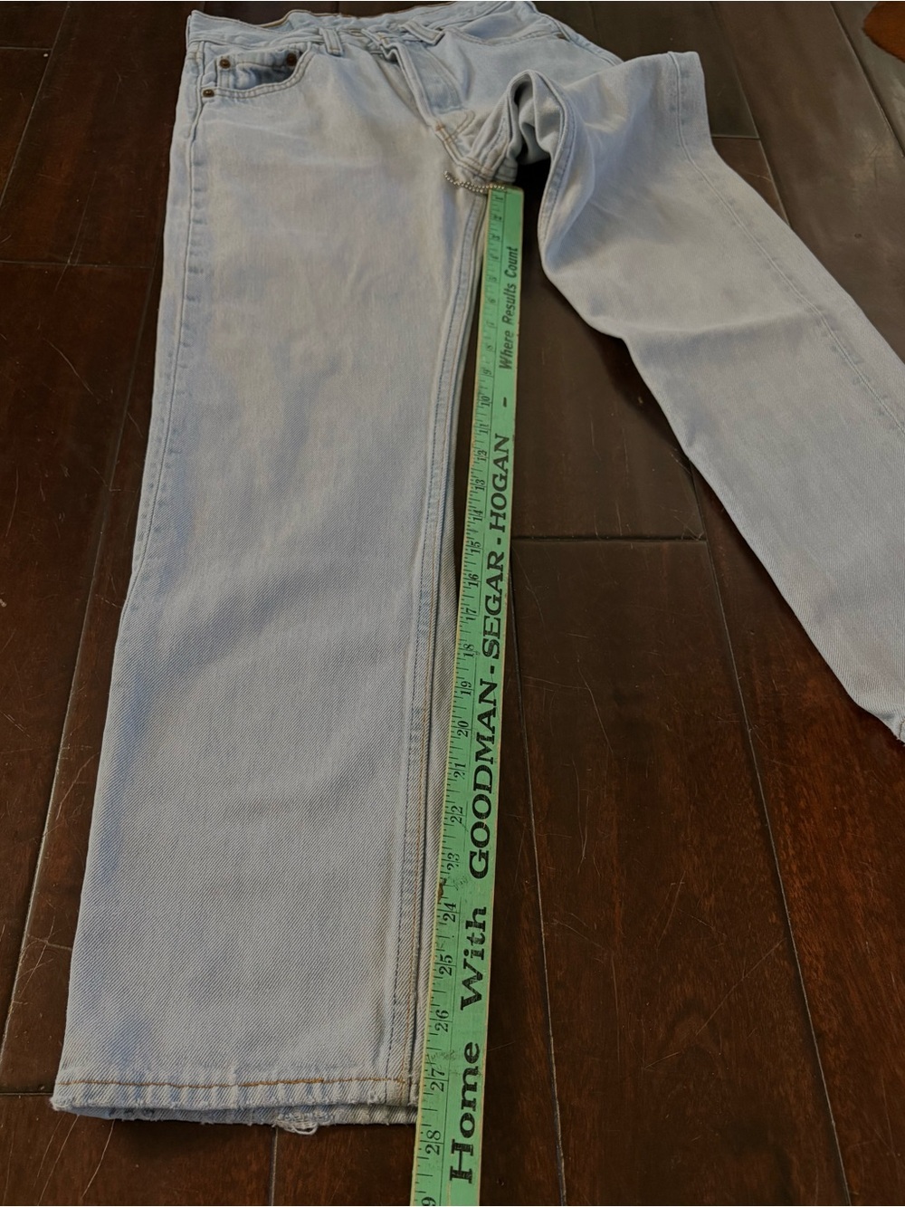 Vintage 90’s Levi's 501 Light Wash Button-Fly Blue Jeans - Made in USA - Picture 8 of 11